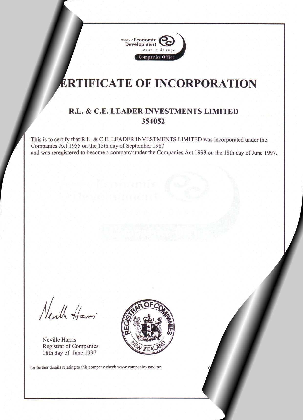 Certificate of Incorporation.